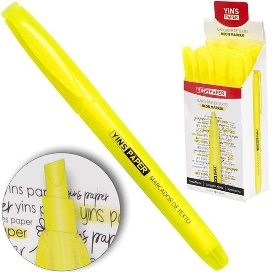 Imagem de Kit 6 canetas marca texto cor neon papelaria escritório/escola clássico