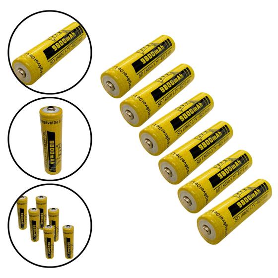 Imagem de Kit 6 Cargas Recarregáveis 9800mAh 3.7V para Lanternas