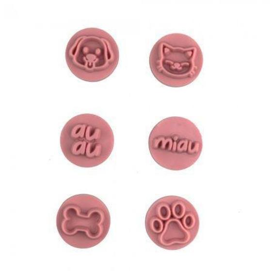 Imagem de Kit 6 Carimbos Pets Rosa Bebe 2cm - Blue Star - BlueStar Industria Plastica LTDA