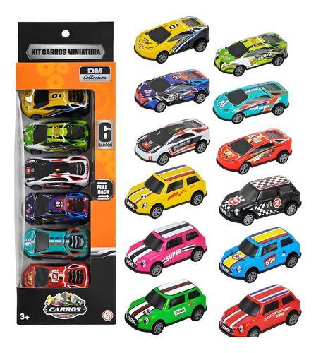 Imagem de Kit 6 Carrinhos De Fricção Metal Racing Estilo Hot Wheels