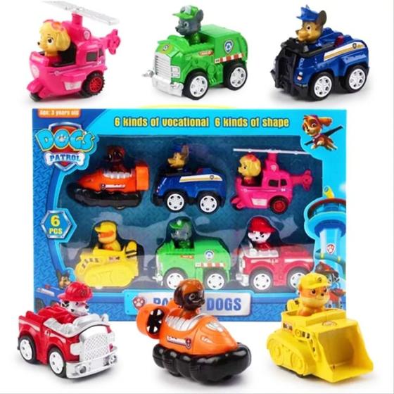Kit 6 Carrinhos Patrulha Canina Fricção Brinquedos Coleção - Carrinho ...
