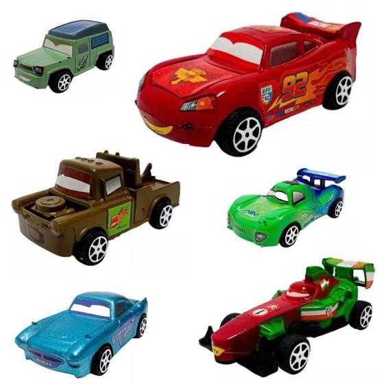 Imagem de Kit 6 Carrinhos Relâmpago Mcqueen Disney Carros Brinquedos