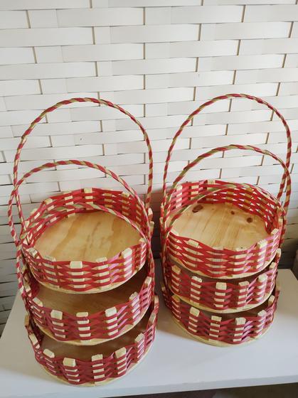 Imagem de kit 6 cestas 30cm de fita sintética  para natal dia das mães namorados pascoa
