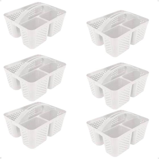 Imagem de Kit 6 Cesto Cestinha Organizadora Multiuso Com Alça Branco