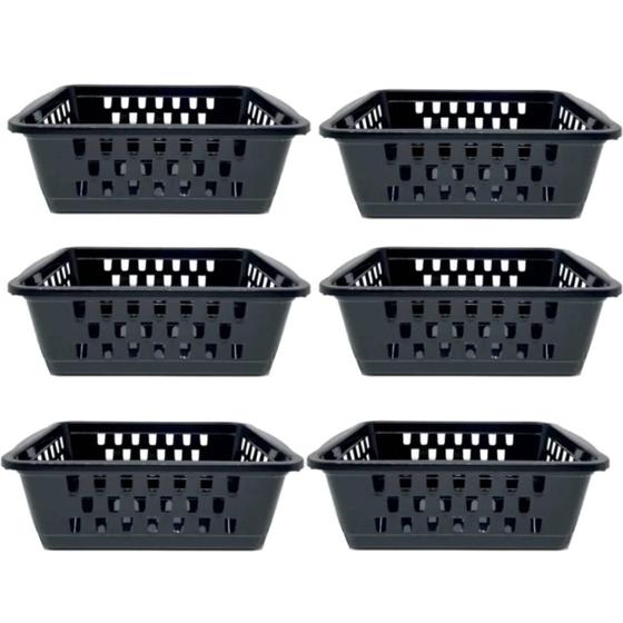 Imagem de Kit 6 Cestos Organizador Pequeno 800 Ml Preto 16X12X6Cm 1908