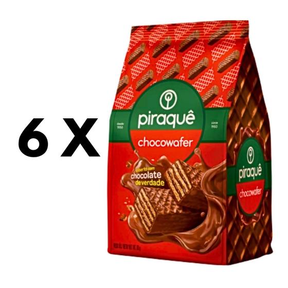 Imagem de Kit 6 Choco Wafer Bis PIRAQUÊ 63G Cada