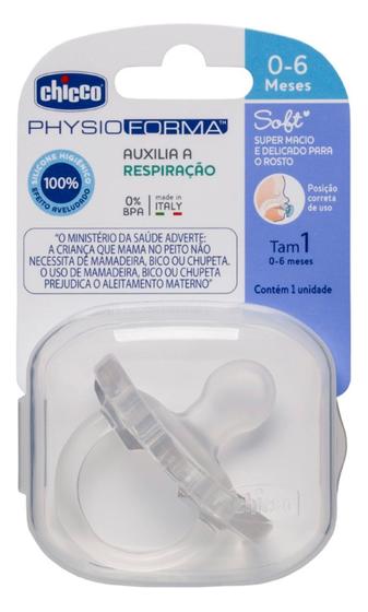 Imagem de kit 6 chupetas chicco physio forma soft 0-6m transparente