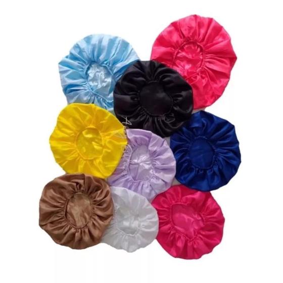 Imagem de Kit 6 conjunto Toucas de cetim para cabelo antifrizz alinhamento casual