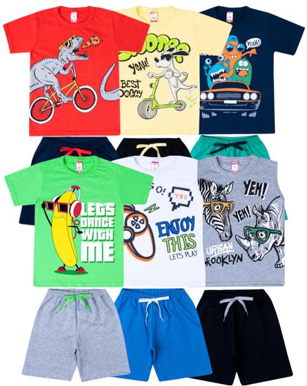 Imagem de Kit 6 Conjuntos Infantil Menino Roupa Masculina Atacado