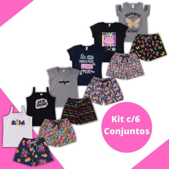 Kit 6 Conjuntos Roupa de Menina Verão 10/12/14/16 Anos Menor preço em Kit 6 Conjuntos Roupa de Menina Verão 10/12/14/16 Anos
