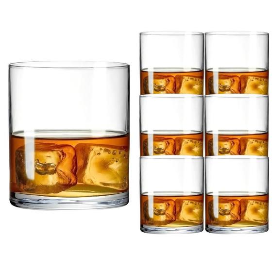 Imagem de Kit 6 CopKit De 6 Copos De Vidro Baixo Whisky Transparente Liso Caipirinha 280ml