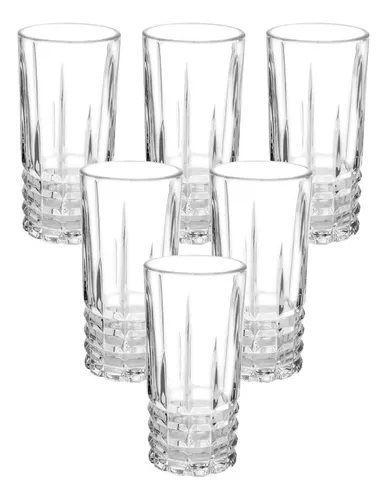 Imagem de Kit 6 Copo Alto Long Drink Vidro Grosso Requinte Simetria Água 350ml