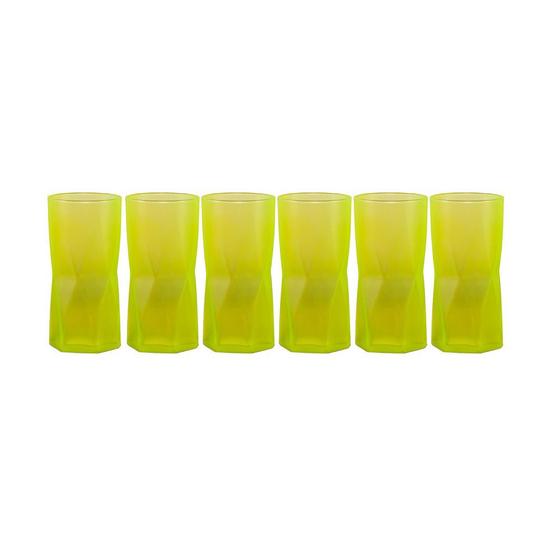 Imagem de Kit 6 copos de agua sucos e refrigerantes 465ml neon amarelo