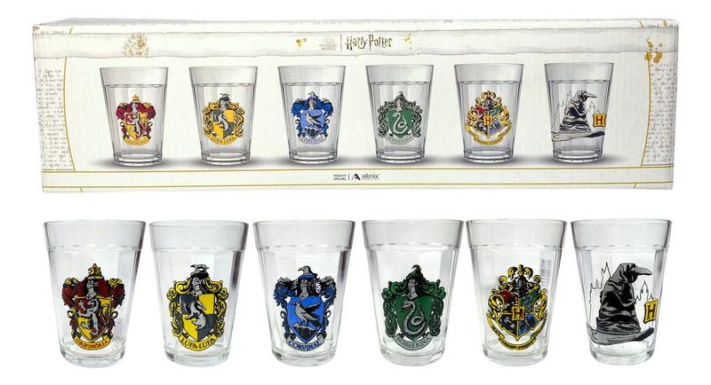 Imagem de Kit 6 Copos Harry Potter - Casas de Hogwarts - Manual Magias