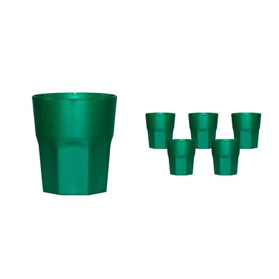 Imagem de Kit 6 Copos Mini Roma Verde 300Ml Plástico Premium