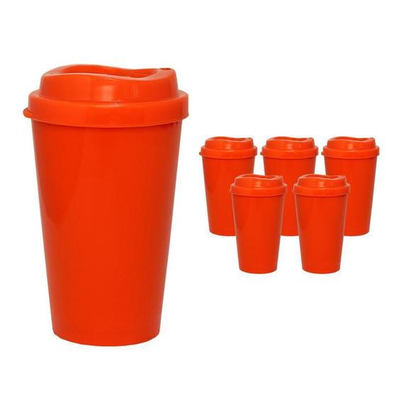 Imagem de Kit 6 Copos Mug Alaranjado 320Ml Plástico Premium