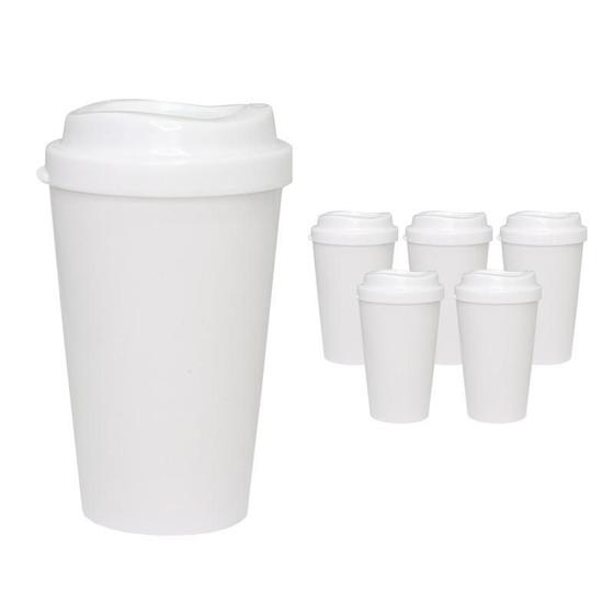 Imagem de Kit 6 Copos Mug Branco 320Ml Plástico Premium