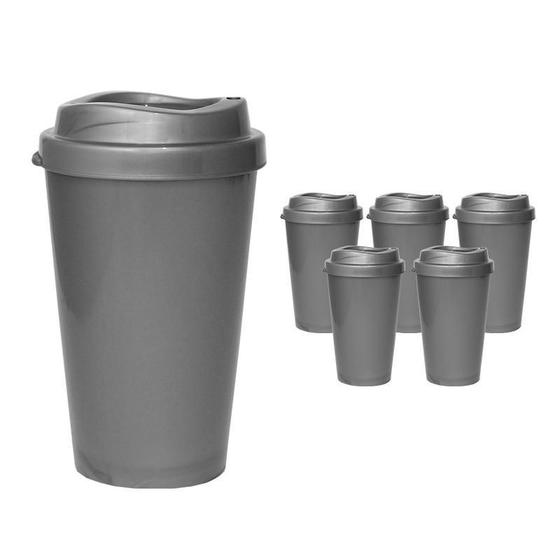 Imagem de Kit 6 Copos Mug Prata 320Ml Plástico Premium