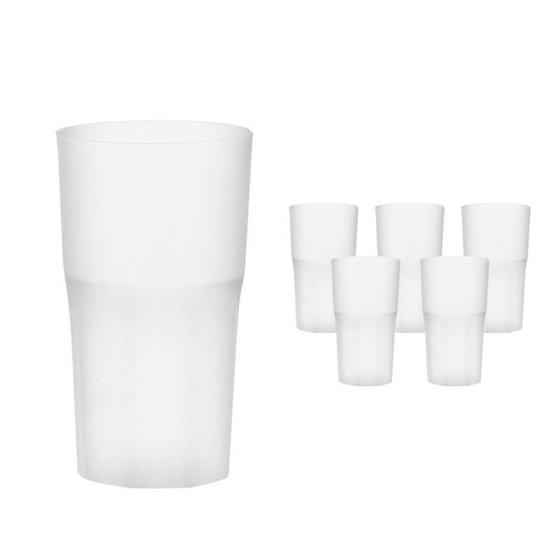 Imagem de Kit 6 Copos Roma Branco 360Ml Plástico Premium