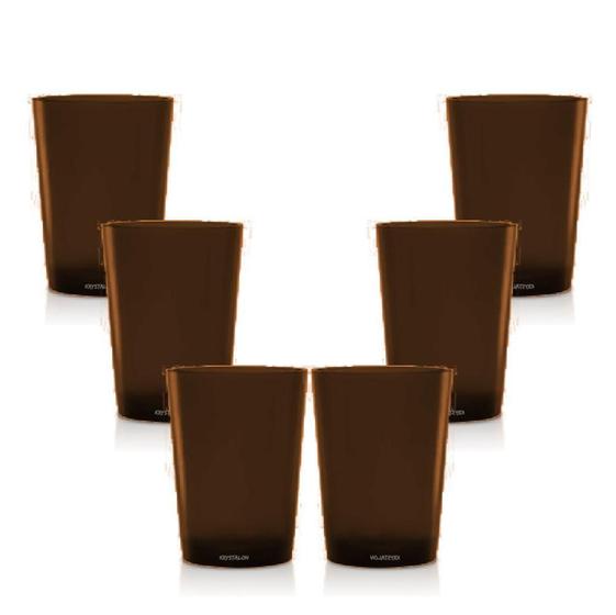 Imagem de Kit 6 Copos Short Drink 200Ml Marrom - Policarbonato