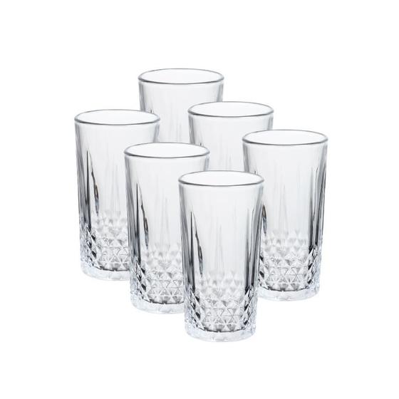 Imagem de Kit 6 Copos Vidro Transparente Long Drink Água Bebidas 280ml