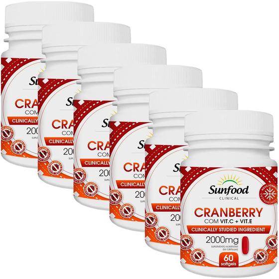 Kit 6 Cranberry Vitamina C + Vitamina E 60 Cápsulas Sunfood - Vitaminas ...