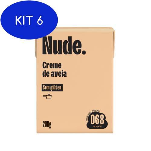 Imagem de Kit 6 Creme De Leite Vegetal De Aveia Nude 200G