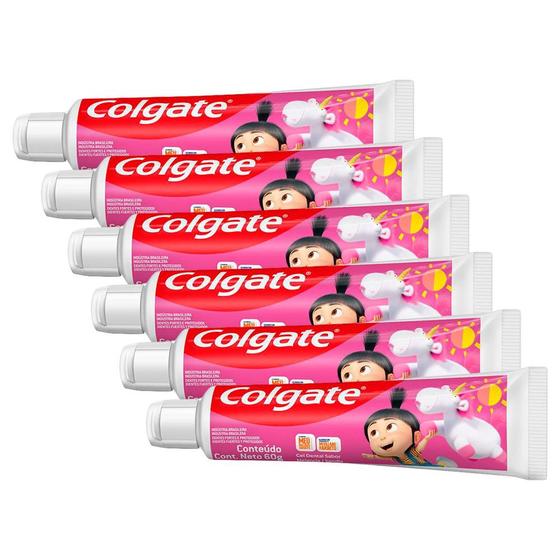 Imagem de Kit 6 Creme Dental Infantil Colgate Smiles Agnes 60g