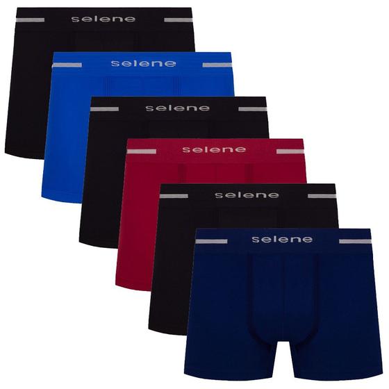 Imagem de Kit 6 Cueca Box Boxer Microfibra  Selene Masculina Original