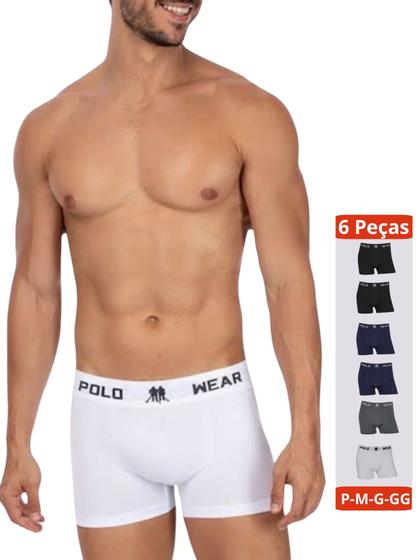 Imagem de Kit 6 Cueca Boxer sem Costura Polo Wear  Masculino Confortavél Dia A Dia  Casual