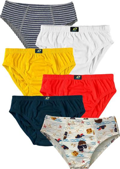 Imagem de Kit 6 Cueca Infantil Slip - Everly