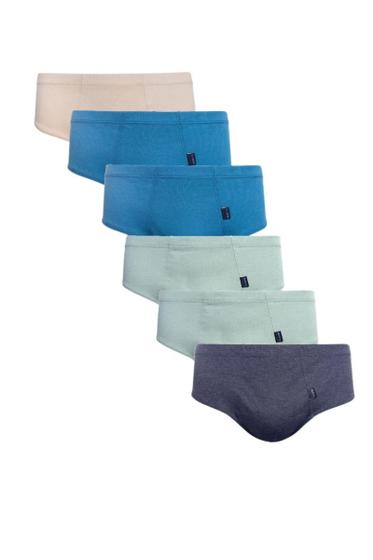 Imagem de Kit 6 Cueca Masculina Adulto Slip 100% Algodão