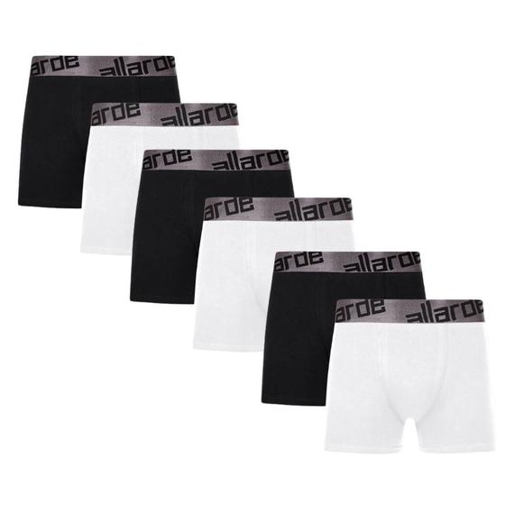Imagem de Kit 6 Cuecas Boxer Elástico Resistente Largo Cofortável Allarde