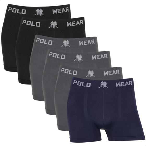 Imagem de Kit 6 Cuecas Boxer Masculina Polo Wear Seamless Microfibra