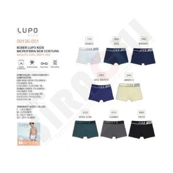 Kit 6 cuecas lupo microfibra boxer confort lupo 136 Menor preço em Kit 6 cuecas lupo microfibra boxer confort lupo 136