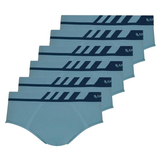 Imagem de Kit 6 Cuecas Masculina Slip Lupo Microfibra Adulto Sem Costura Original Azul P-XG
