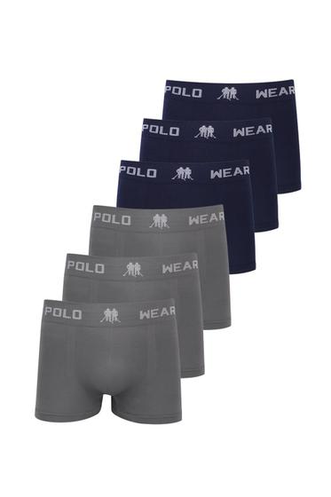 Imagem de Kit 6 Cuecas Masculinas Boxer Microfibra Lisa Polo Wear Sortido