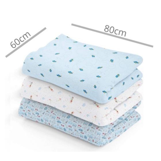 Imagem de Kit 6 Cueiros Bebê Manta Flanelado Estampado Menino e Menina 100% algodão 80cmx60cm Minasrey - Macio