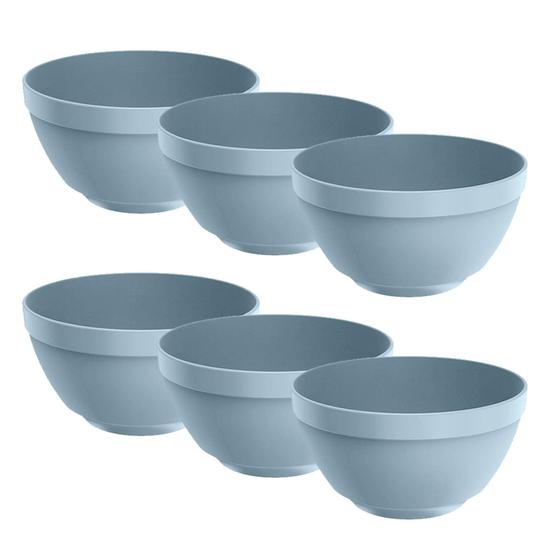 Imagem de Kit 6 Cumbucas Bowl Potes Multiuso de Plástico Luna Ou 500 ml Cor Azul Glacial
