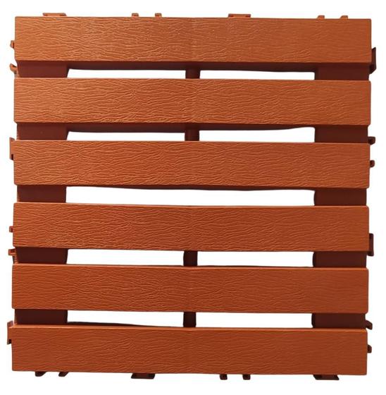 Imagem de Kit 6 deck modular plastico textura madeira 30x30x2,5 cm maxx premium