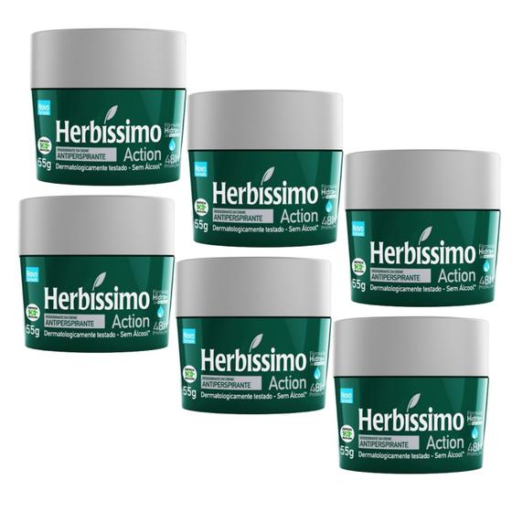 Imagem de Kit 6 Desodorante Creme Action Herbíssimo 55G - Dana