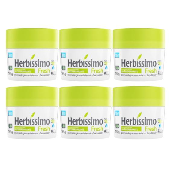 Imagem de Kit 6 Desodorante Creme Fresh Herbíssimo 55G - Dana