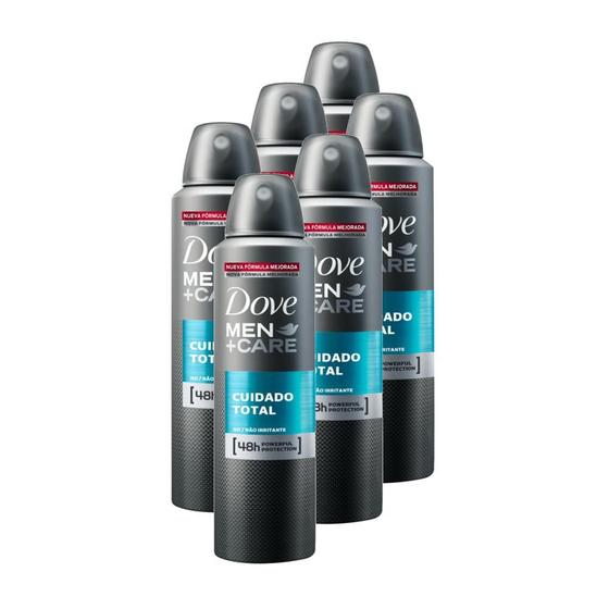 Imagem de Kit 6 Desodorantes Dove Men+Care Antitranspirante Aerossol Cuidado Total 150ml