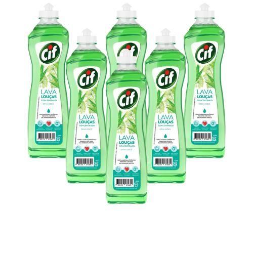 Imagem de Kit 6 Detergente Cif Erva-doce Líquido 420ml Atacado