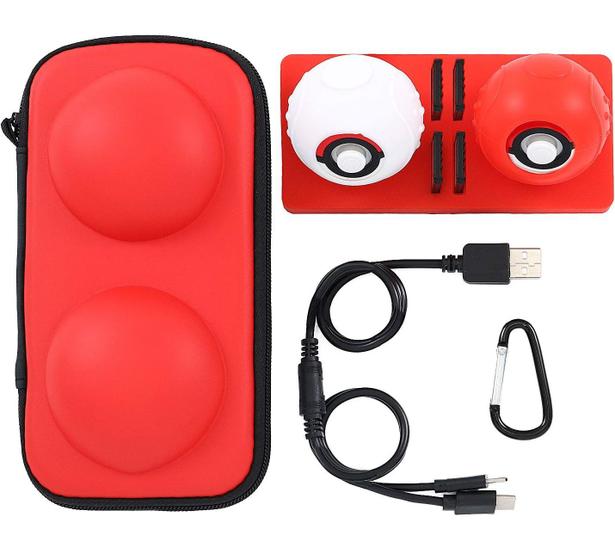 Imagem de Kit 6 em 1 Pokebola Nintendo Switch Estojo Case Almofada Cabo Poke Ball