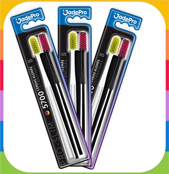 Kit 6 Escovas De Dente 5700 Cerdas Alemã Ultra Finas Jadepro Menor preço em Kit 6 Escovas De Dente 5700 Cerdas Alemã Ultra Finas Jadepro