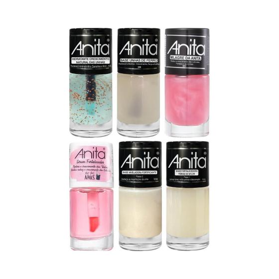 Imagem de Kit 6 Esmalte Coleção Anita Tratamento E Hidratação Unhas