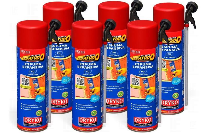 Kit 6 Espuma Expansiva Selante Universal Facil Uso Obras Menor preço em Kit 6 Espuma Expansiva Selante Universal Facil Uso Obras