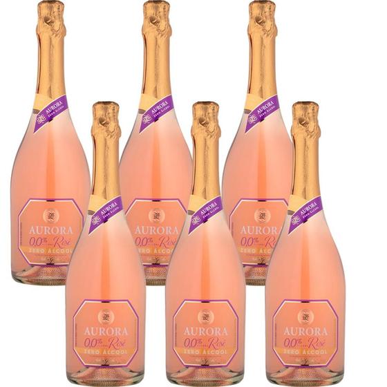 Imagem de Kit 6 espumante moscatel  sem álcool rosé doce 750 ml