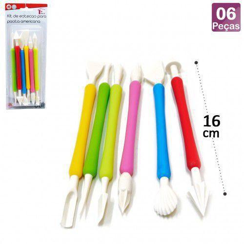 kit 6 estecas pasta americana bolo biscuit artesanato Menor preço em kit 6 estecas pasta americana bolo biscuit artesanato